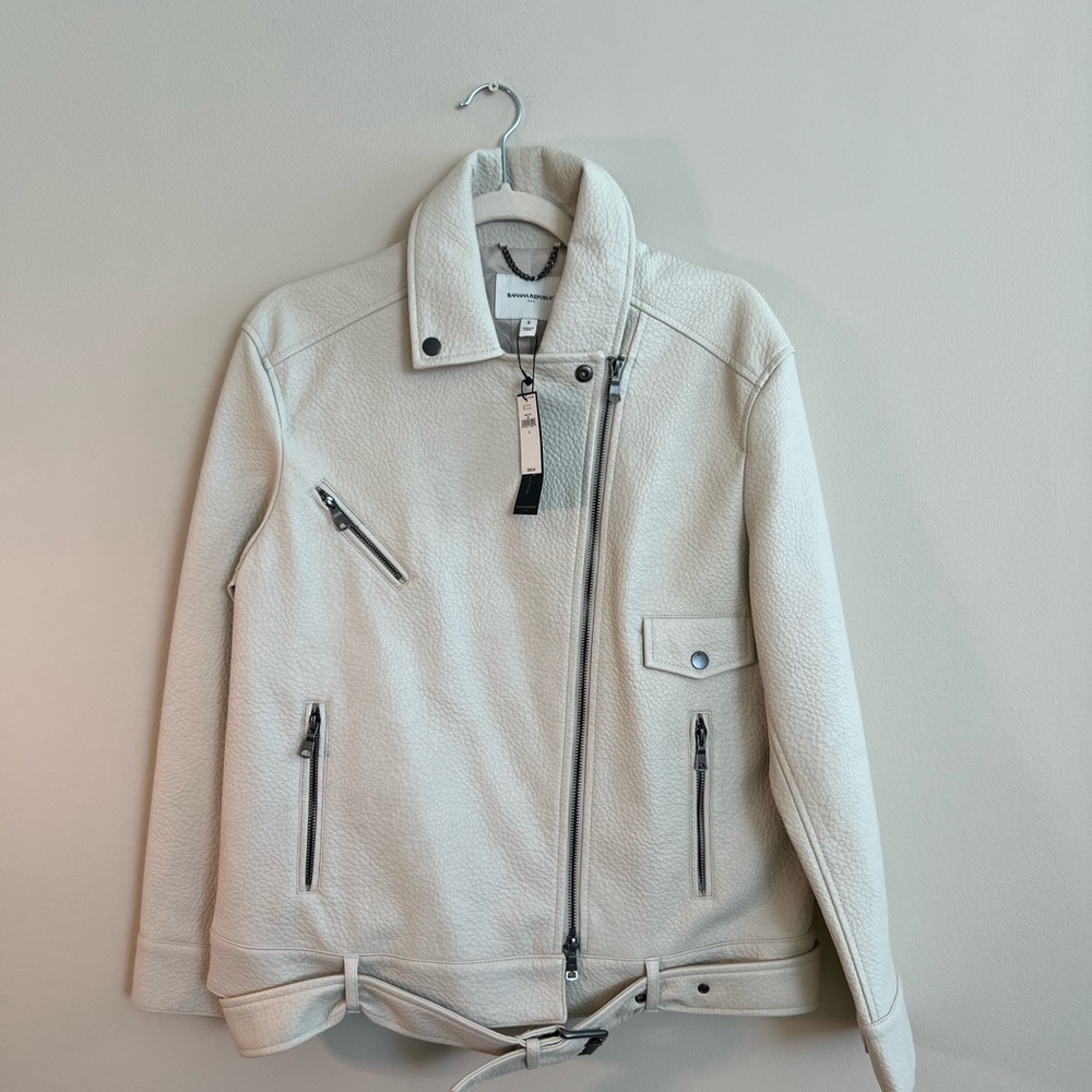 Banana Republic Off-White Leather Jacket